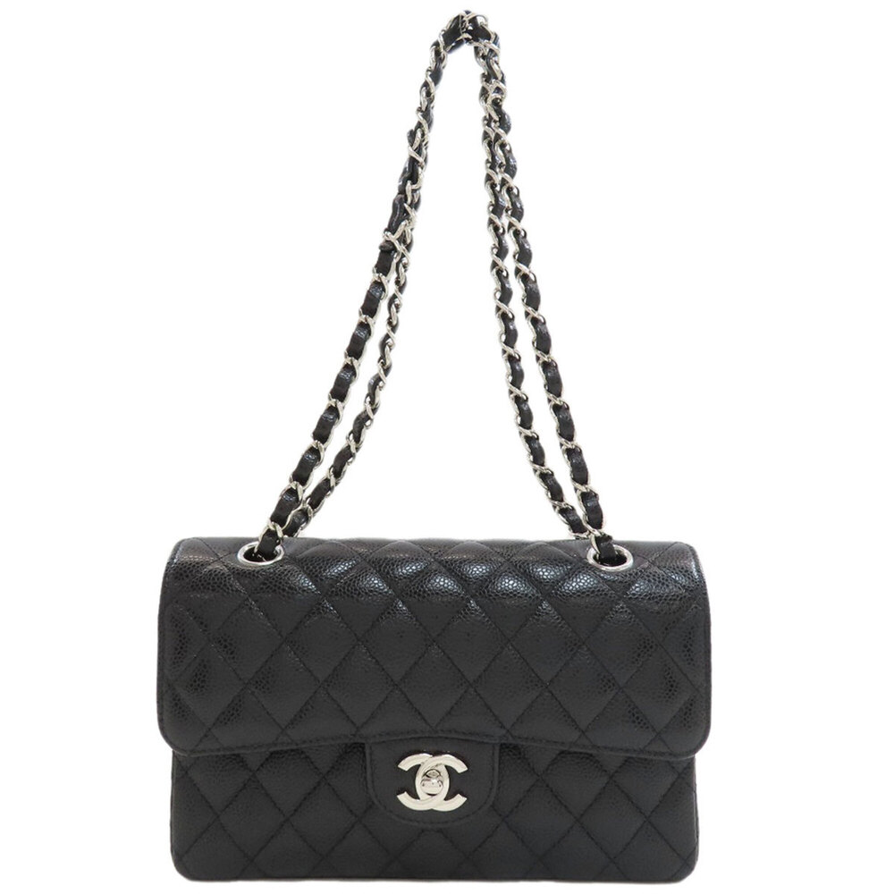 Chanel Matelassé 23 Double Flap Shoulder Bag with Silver Hardware, Grained Ca...